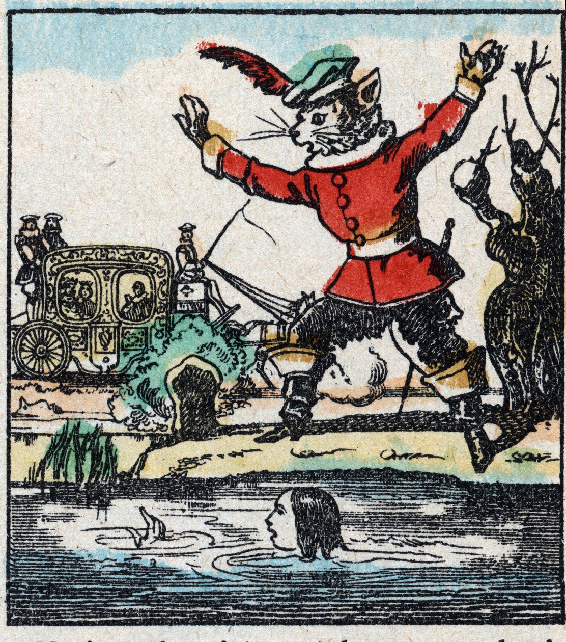 Ilustracja do bajki Charlesa Perraulta „Kot Botte”. Drzeworyt Imaging Pellerin - Epinal, sd. Koniec XIX wieku. autorstwa French School