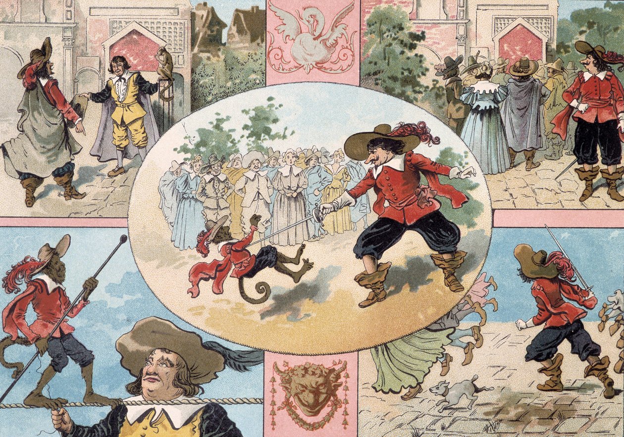 Ilustracja Cyrano de Bergerac, ilustracja powieści Cyrano de Bergerac: „Inny świat autorstwa French School