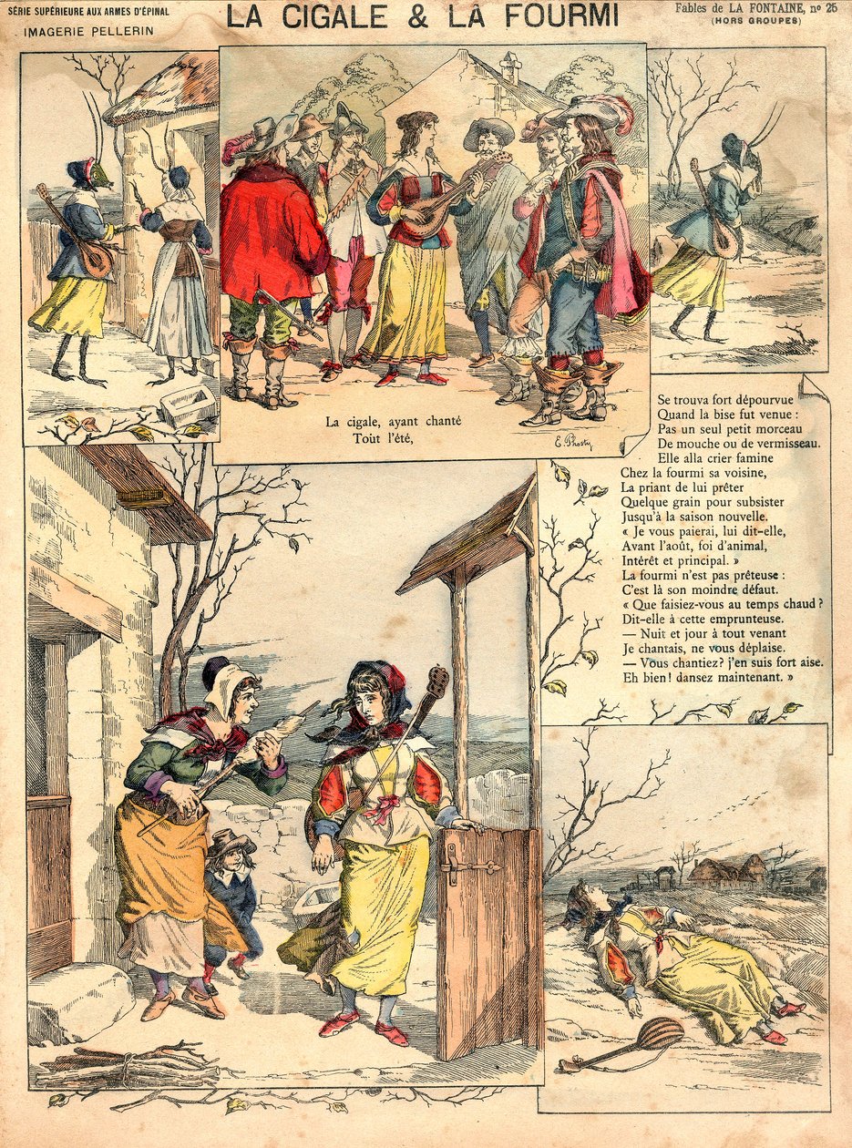 Ilustracja do bajki La Fontaine