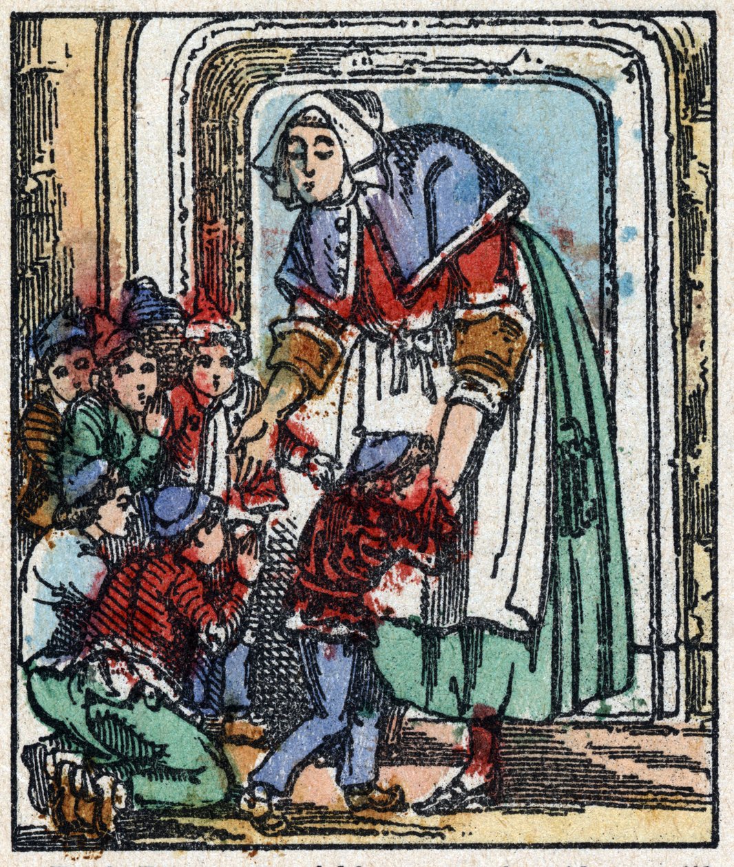 Ilustracja do bajki „Le petit poucet” autorstwa Charlesa Perraulta. Drzeworyt Imaging Pellerin - Epinal, sd. Koniec XIX wieku. autorstwa French School