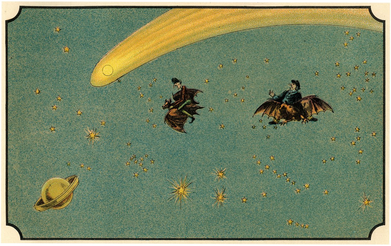Ilustracja do książki "Voyage dans la lune avant 1900" autorstwa A. de Ville-d