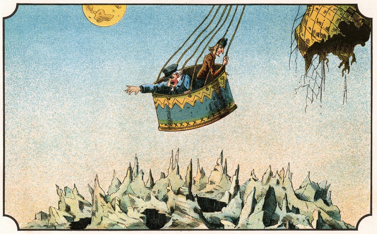 Ilustracja do książki „Voyage dans la lune avant 1900” autorstwa A. de Ville-d