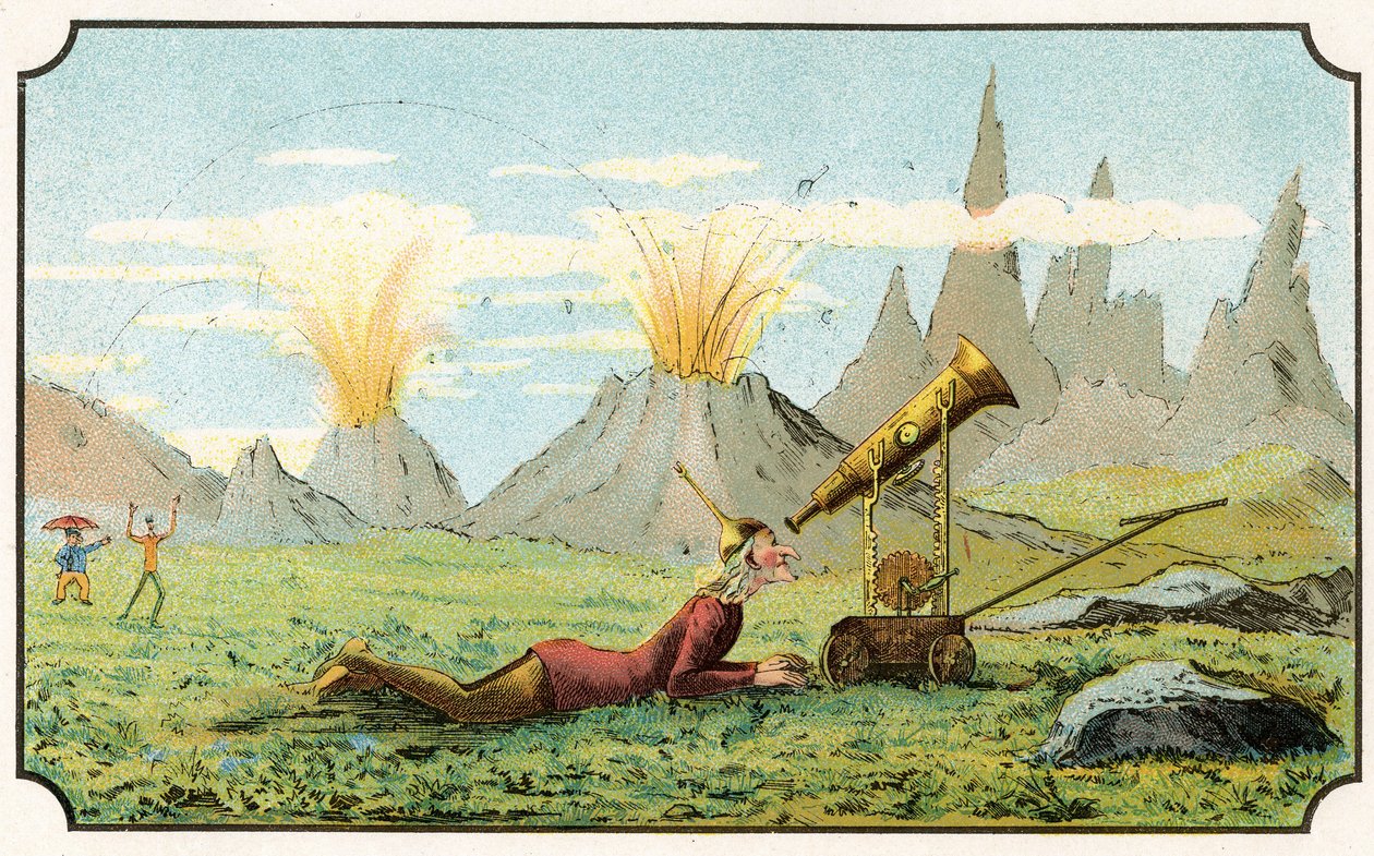 Ilustracja do książki „Voyage dans la lune avant 1900” autorstwa A. de Ville-d