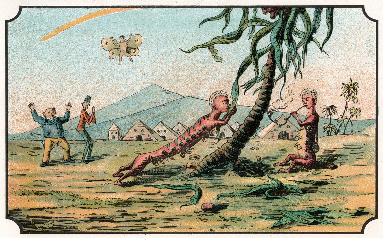 Ilustracja do książki „Voyage dans la lune avant 1900” autorstwa A. de Ville-d