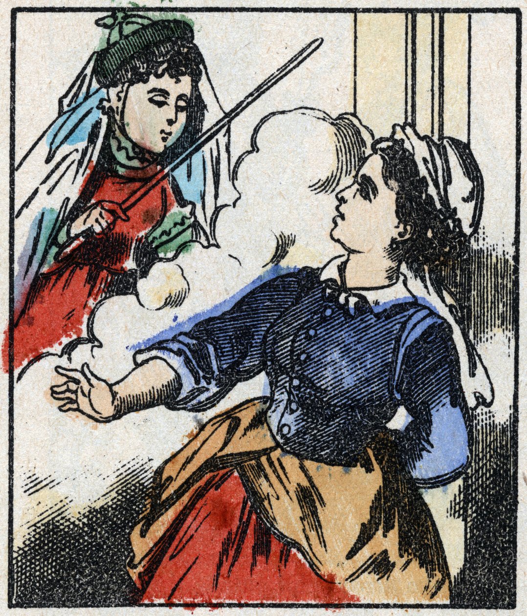 Ilustracja bajki „La Fee Bambinette” Grawer na drewnie firmy Imaging Pellerin - Epinal, sd. Koniec XIX wieku. autorstwa French School