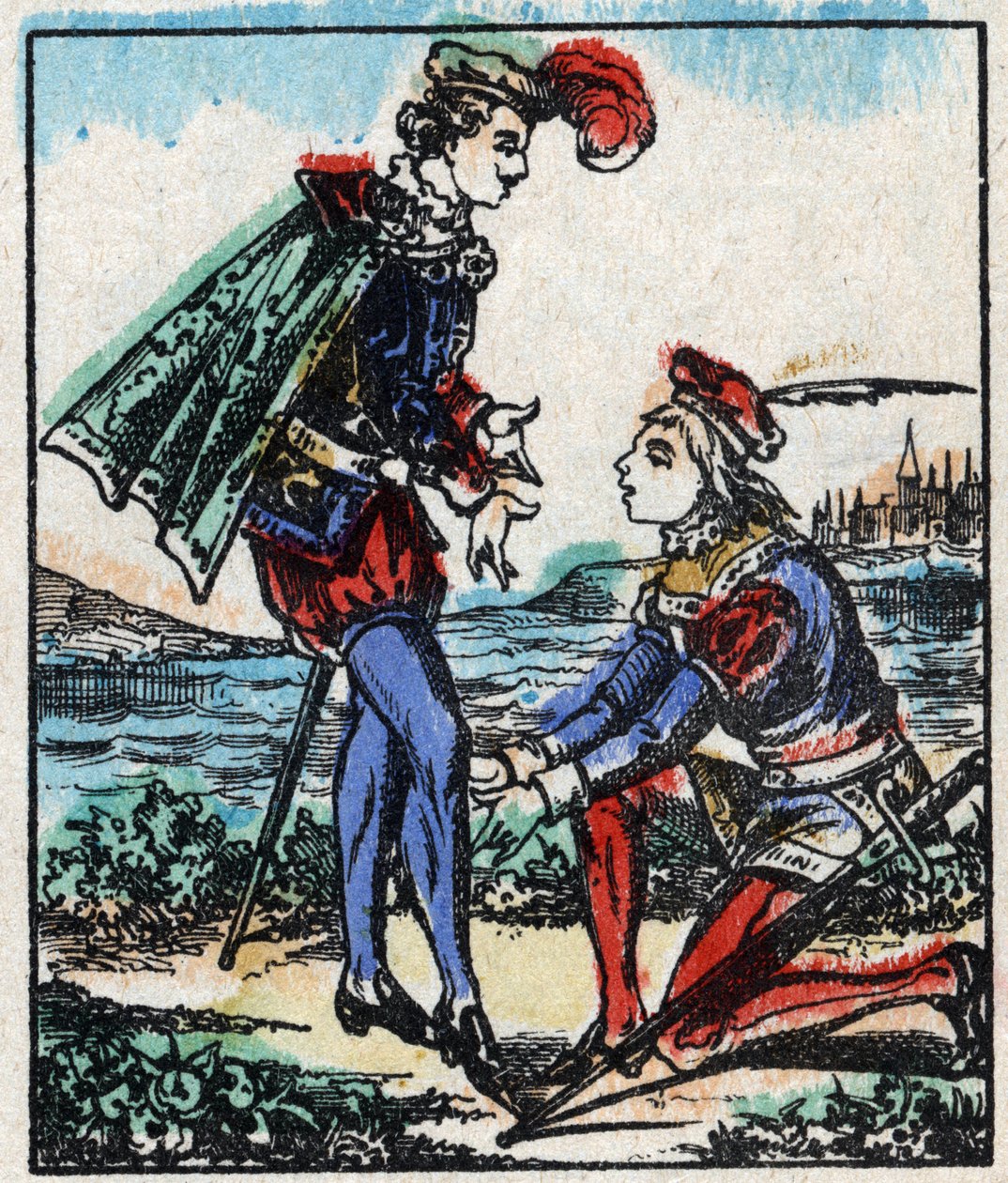 Ilustracja do bajki „Przygody Grand Flandrin”” Drzeworyt z Imaging Pellerin - Epinal, sd. Koniec XIX wieku. autorstwa French School