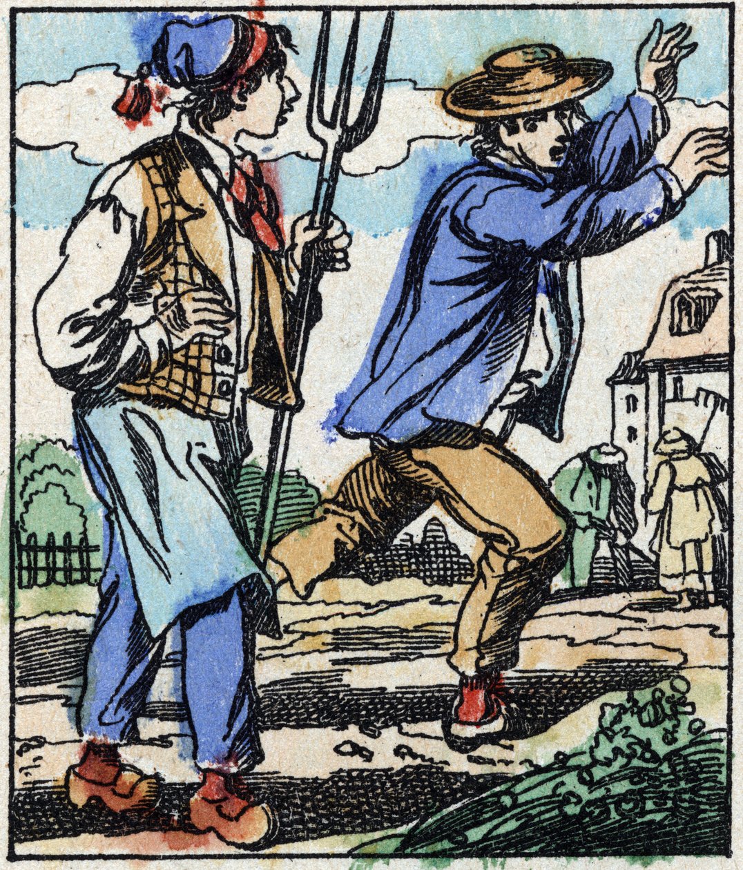 Ilustracja do bajki „Diabelski widelec” Grawer w drewnie firmy Imaging Pellerin - Epinal, sd. Koniec XIX wieku. autorstwa French School