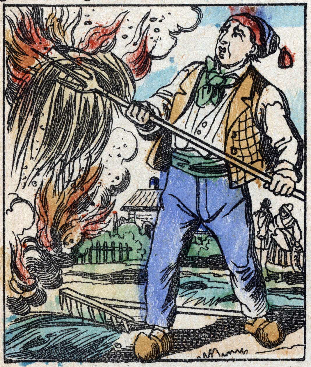 Ilustracja do bajki „Diabelski widelec” Grawer w drewnie firmy Imaging Pellerin - Epinal, sd. Koniec XIX wieku. autorstwa French School