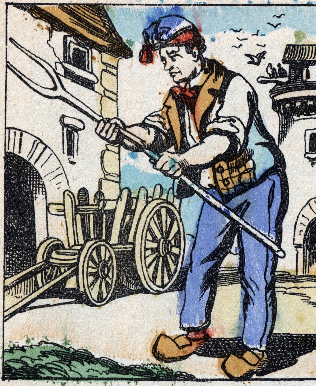 Ilustracja do bajki „Diabelski widelec” Grawer w drewnie firmy Imaging Pellerin - Epinal, sd. Koniec XIX wieku. autorstwa French School