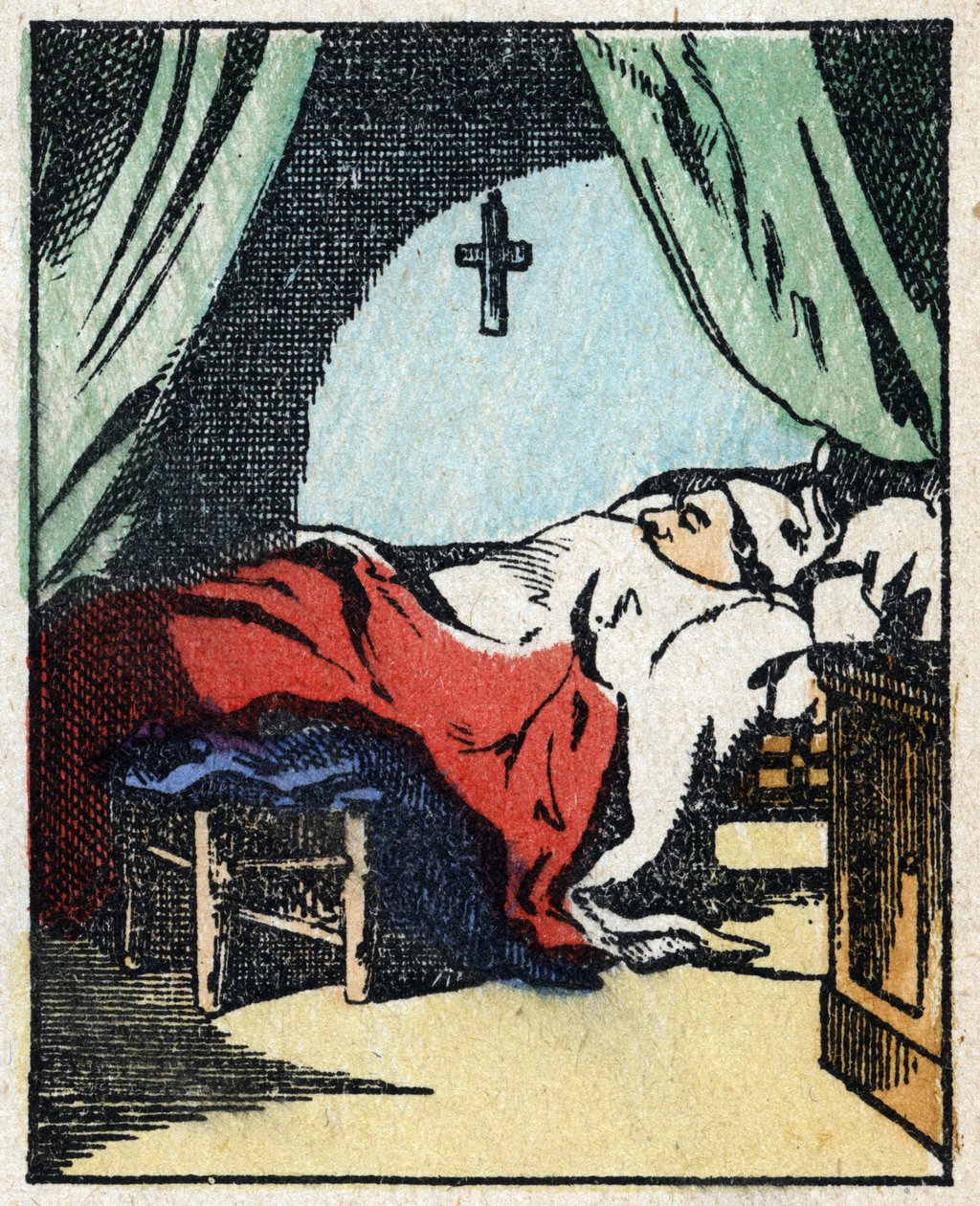 Ilustracja opowieści „” Veridique History of Jeannot Serinet „” Drzeworyt obrazu Imagery Pellerin - Epinal, sd. Koniec XIX wieku. autorstwa French School