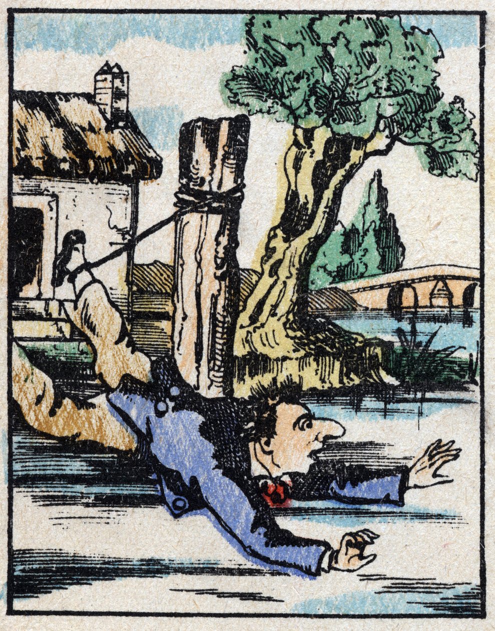 Ilustracja opowieści „” Veridique History of Jeannot Serinet „” Drzeworyt obrazu Imagery Pellerin - Epinal, sd. Koniec XIX wieku. autorstwa French School