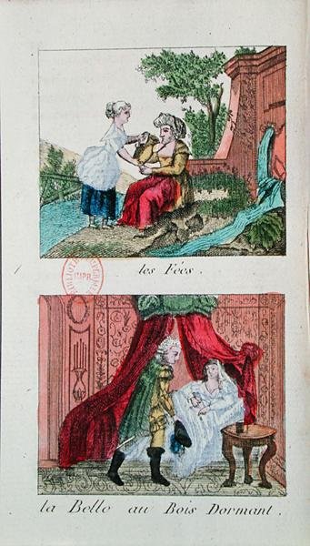 Ilustracje do „Wróżek” i „Śpiącej królewny”, bajki Charlesa Perraulta (1628-1703) autorstwa French School