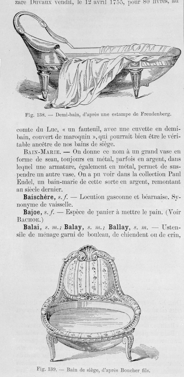 Ilustracje demi-bain i bain de oblężenia, XVIII wiek autorstwa French School
