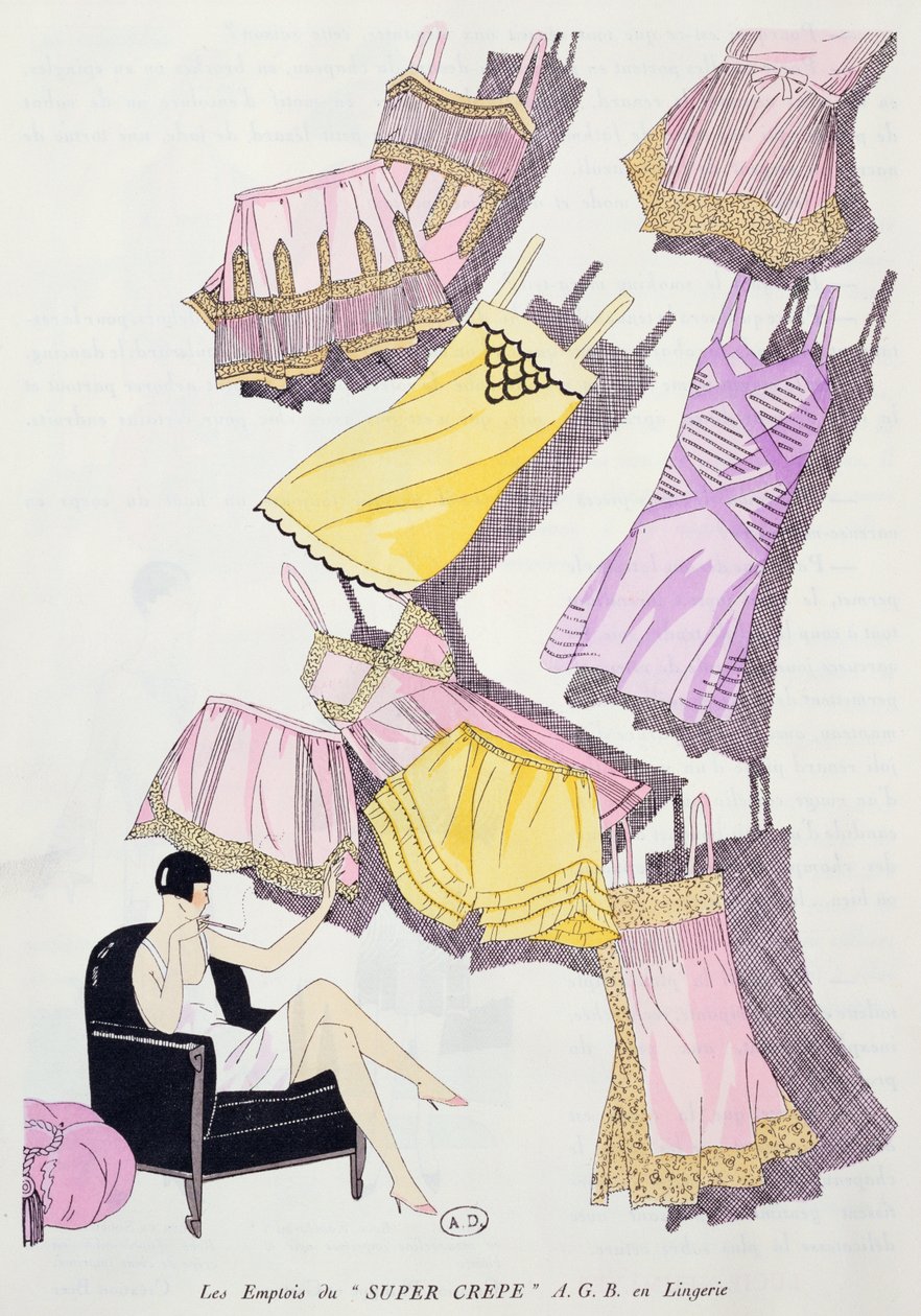 Ilustracje bielizny z magazynu mody Art, Gout, Beaute, lipiec 1926 autorstwa French School