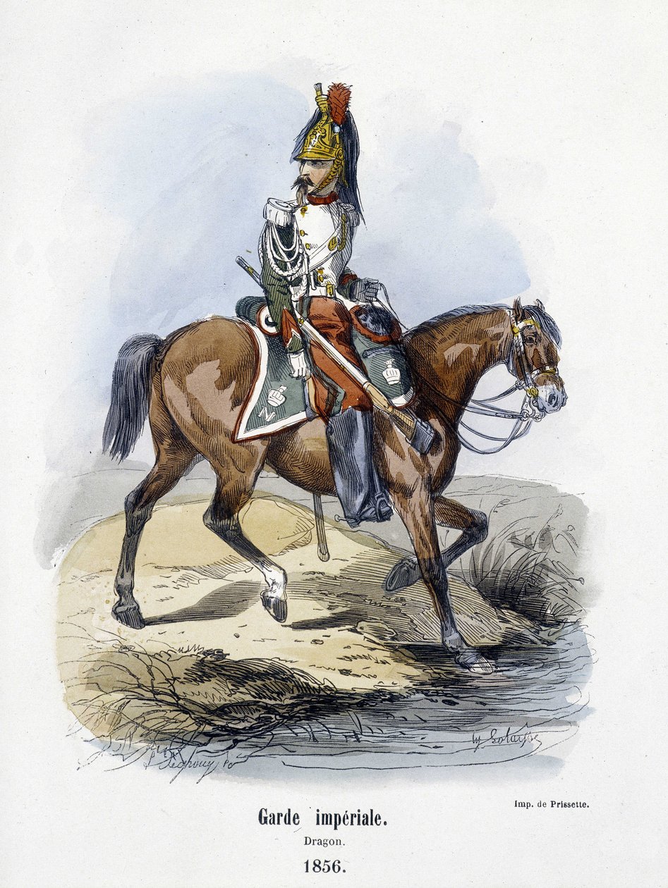 Gwardia Cesarska: Smok w 1856 r. - w „Historii armii” A. Barbiera autorstwa French School