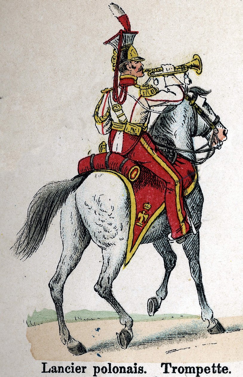 Gwardia Cesarska Napoleona I: Ułan Polski - Trąbka. Talerz z książki Les Uniformes de l