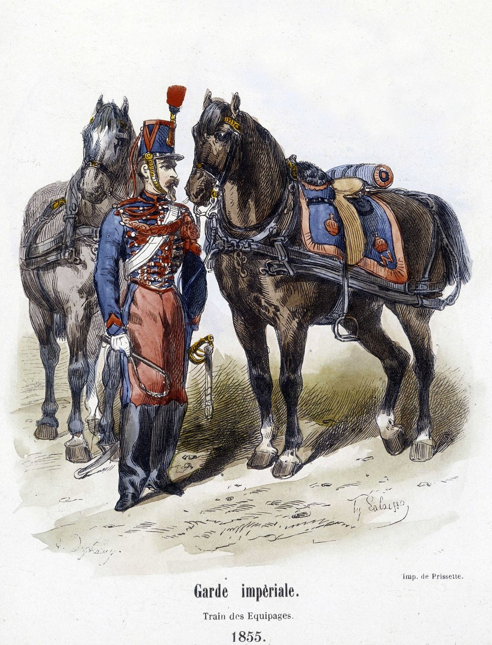 Gwardia Cesarska: pociąg załóg w 1855 r. - w „Histoire de l