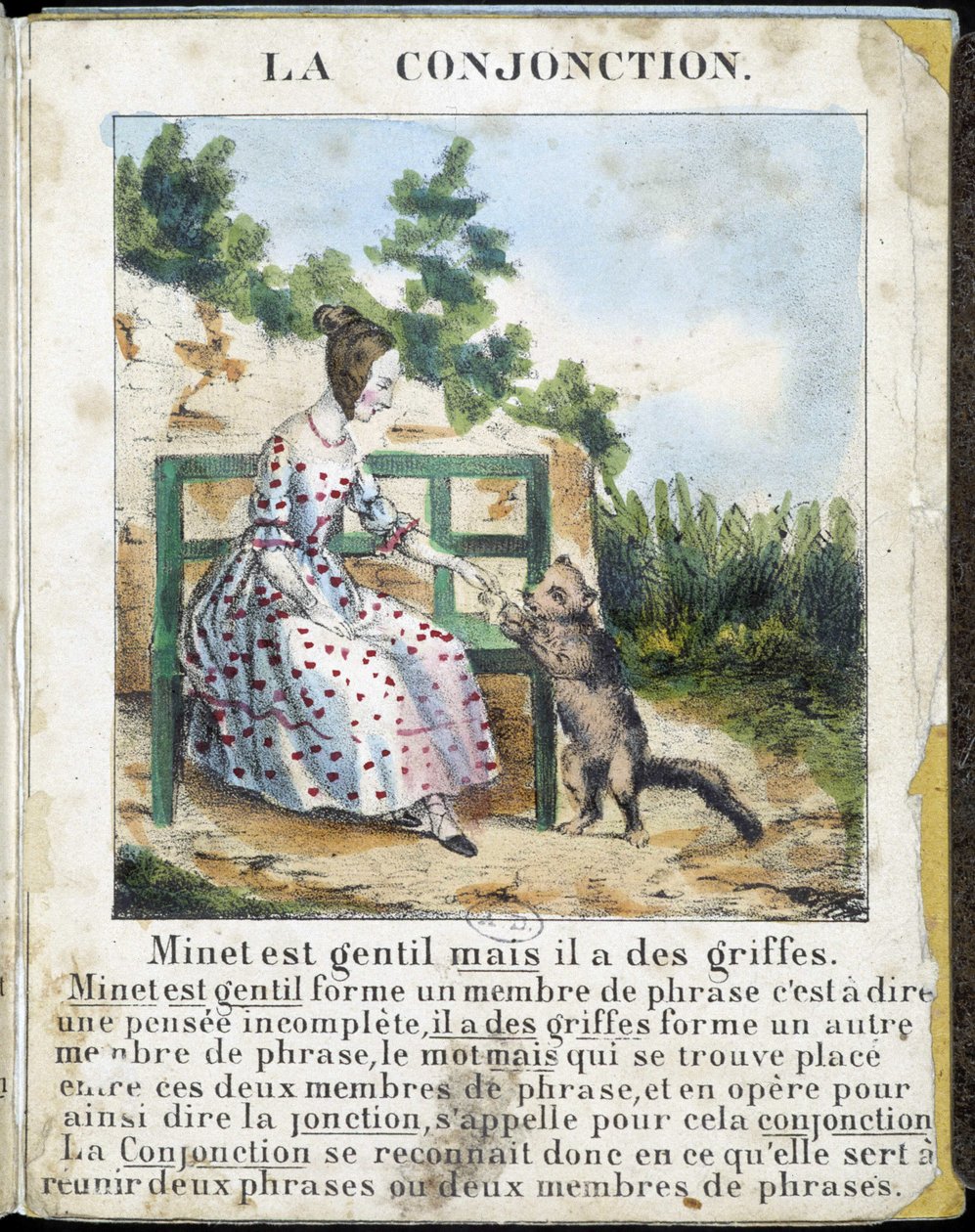W „La grammaire en images”, album na ulotki, ok. 1850 r. autorstwa French School