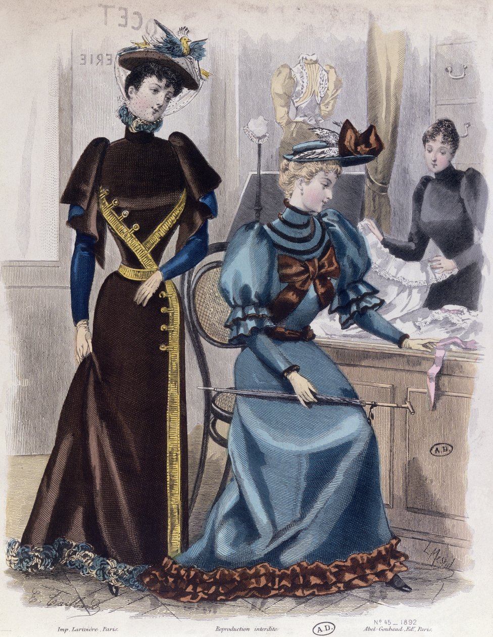 W sklepie z bielizną, 1892 autorstwa French School
