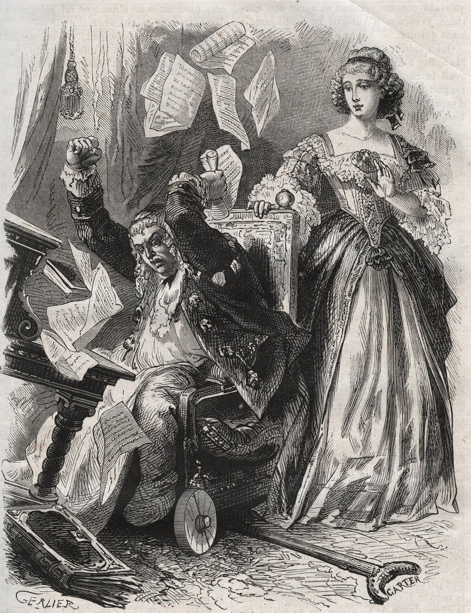 W łupie szalonej wściekłości kazał latać piórom, książkom i papierom: gniew poety Paula Scarrona (1610-1660) przed swoją żoną Francoise d