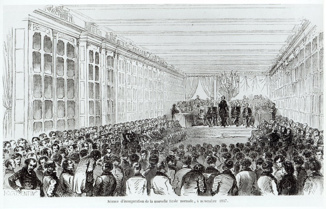 Inauguracja Ecole Normale Superieure w Paryżu, z Les Tableaux de Paris Texiera, 1852 autorstwa French School