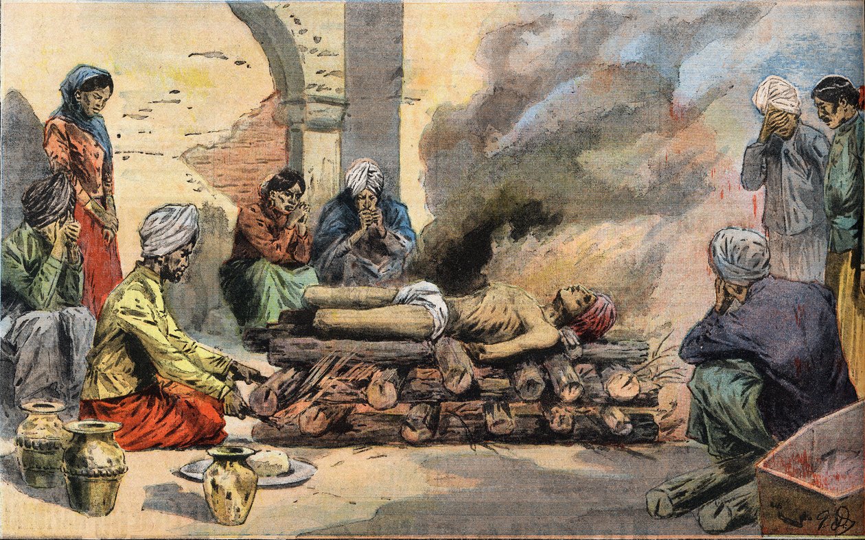 Spalenie Hindusa w Tunisie w Tunezji, zaczerpnięte z gazety „Le Petit Parisien”” autorstwa French School