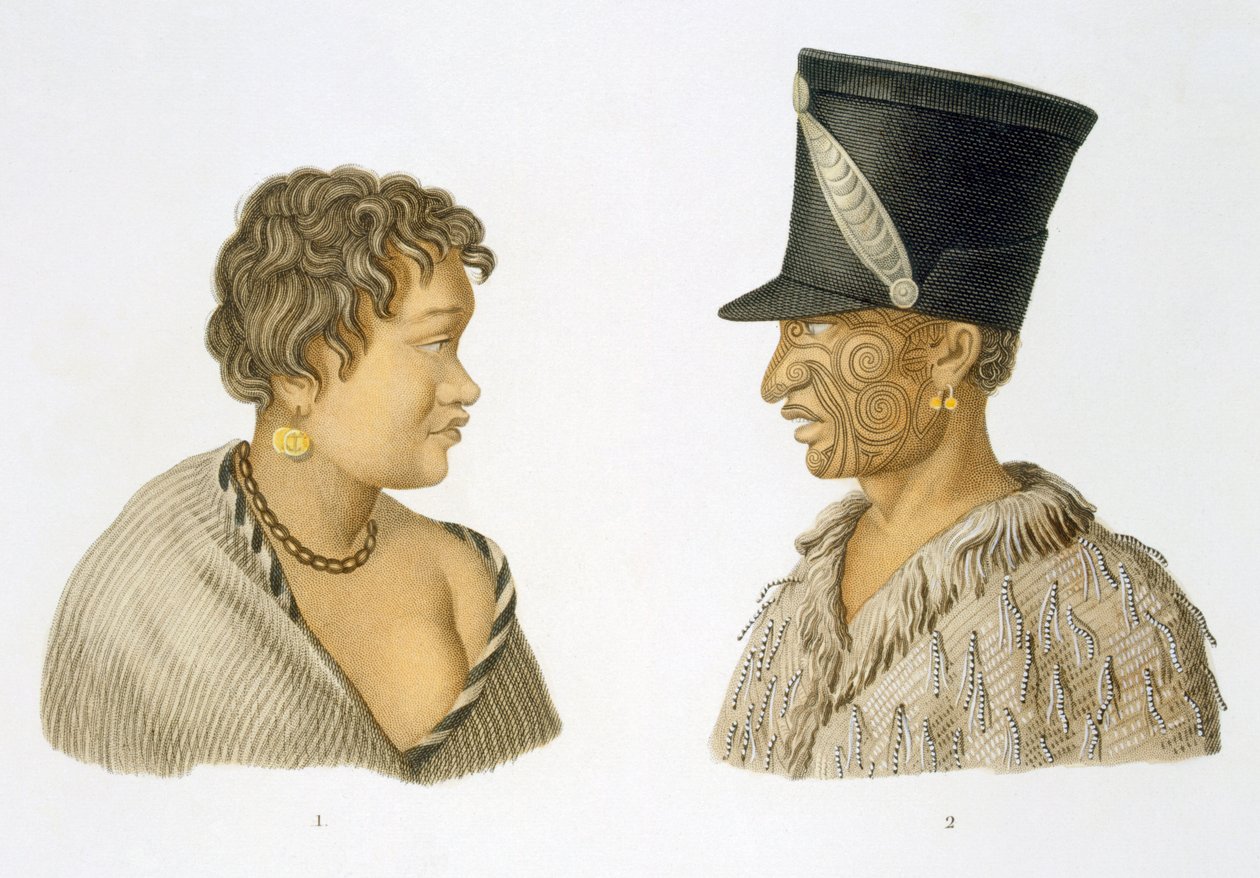 Mieszkańcy Nowej Zelandii, 1826 autorstwa French School