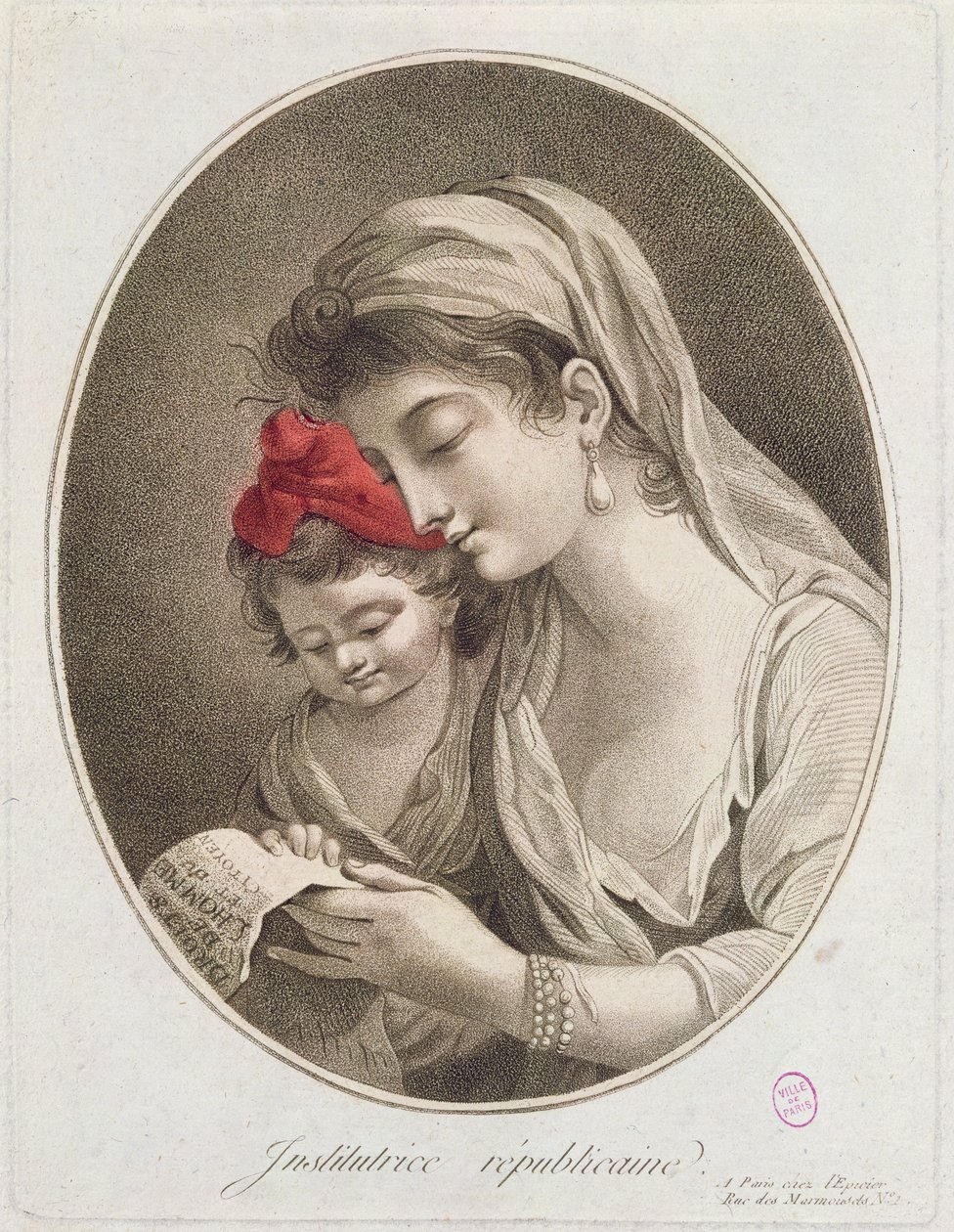 Instytut Republikański. ok. 1789 (kolor grawerowany) autorstwa French School