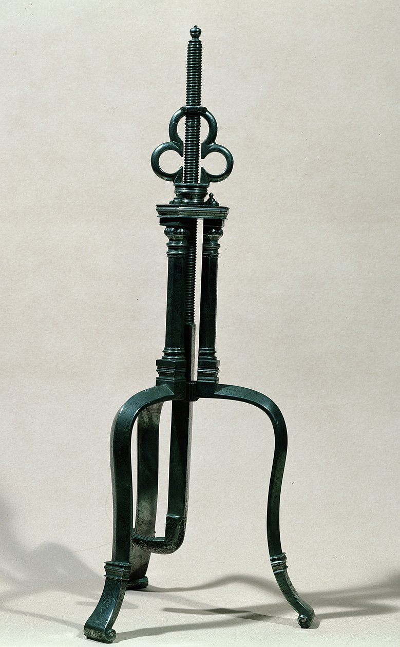 Instrument do trepanacji, podobny do tego zilustrowanego przez Ambroise Pare (ok. 1510-90) XVI-XVII w. (metal) autorstwa French School