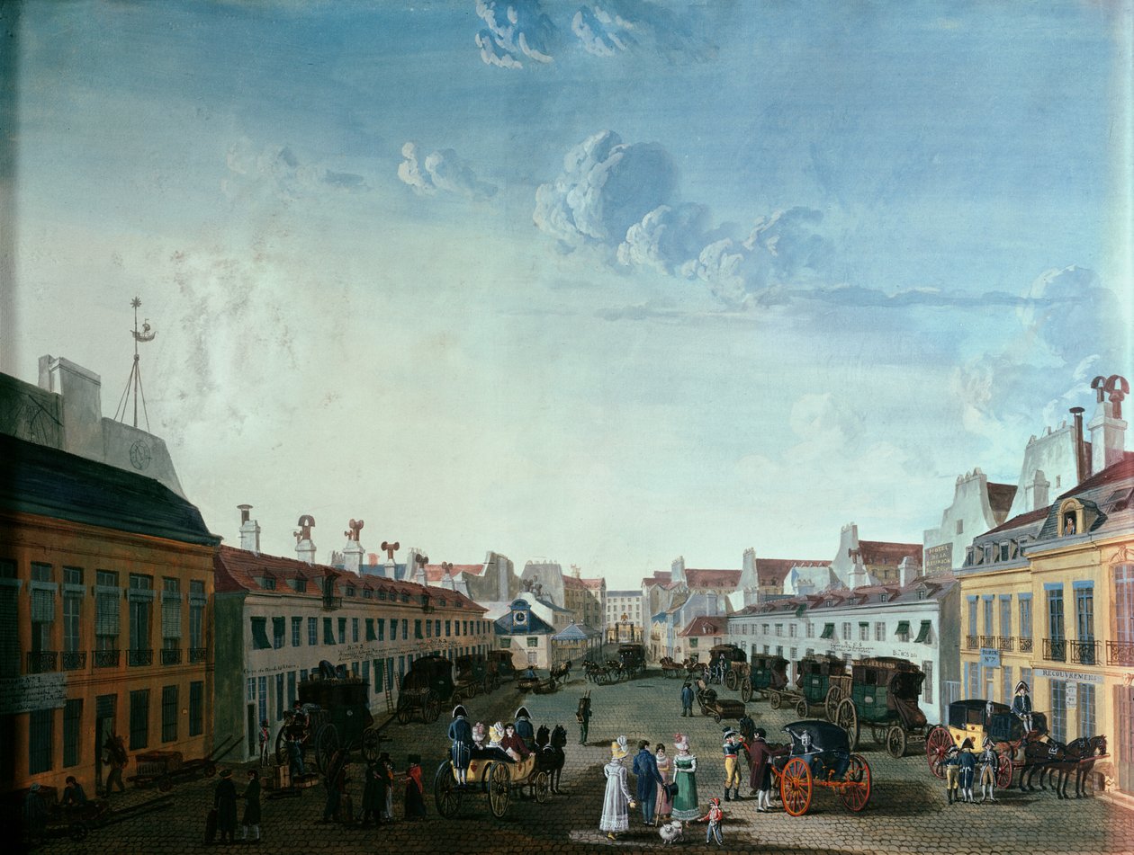 Wewnętrzny dziedziniec Cesarskiej Służby Dyliżansowej, pocz. XIX w. autorstwa French School