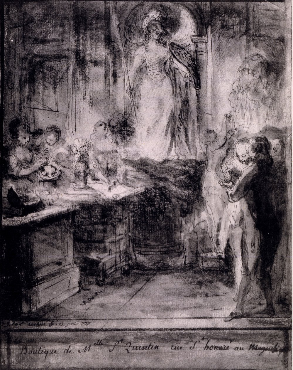 Wnętrze sklepu weneckiego, 1777 autorstwa French School