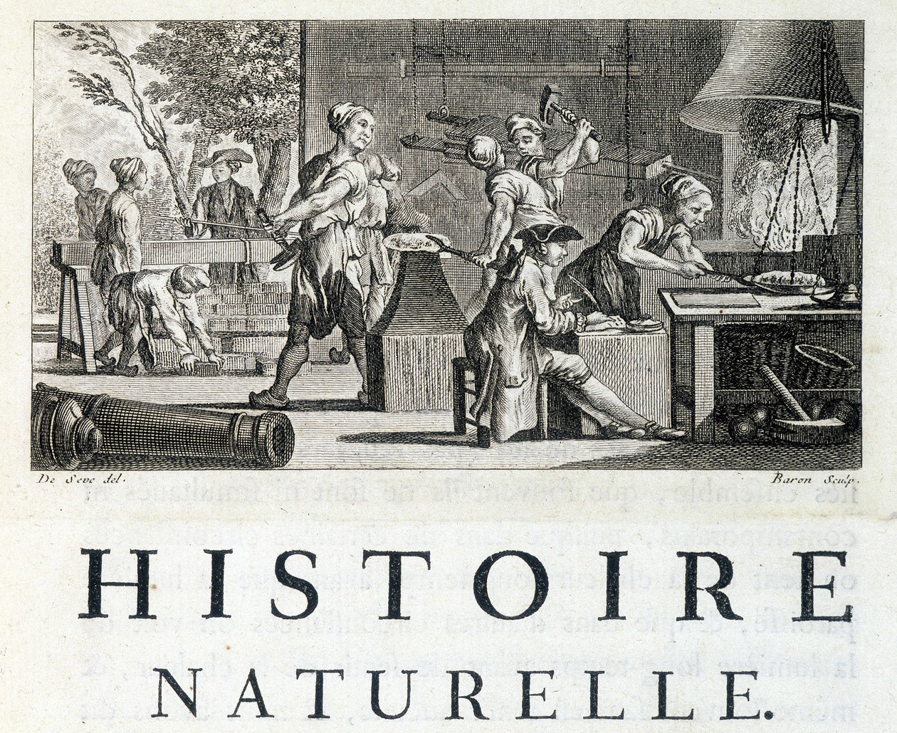 Wnętrze kuźni - w „Historii naturalnej ogólnej i szczegółowej” Buffon autorstwa French School