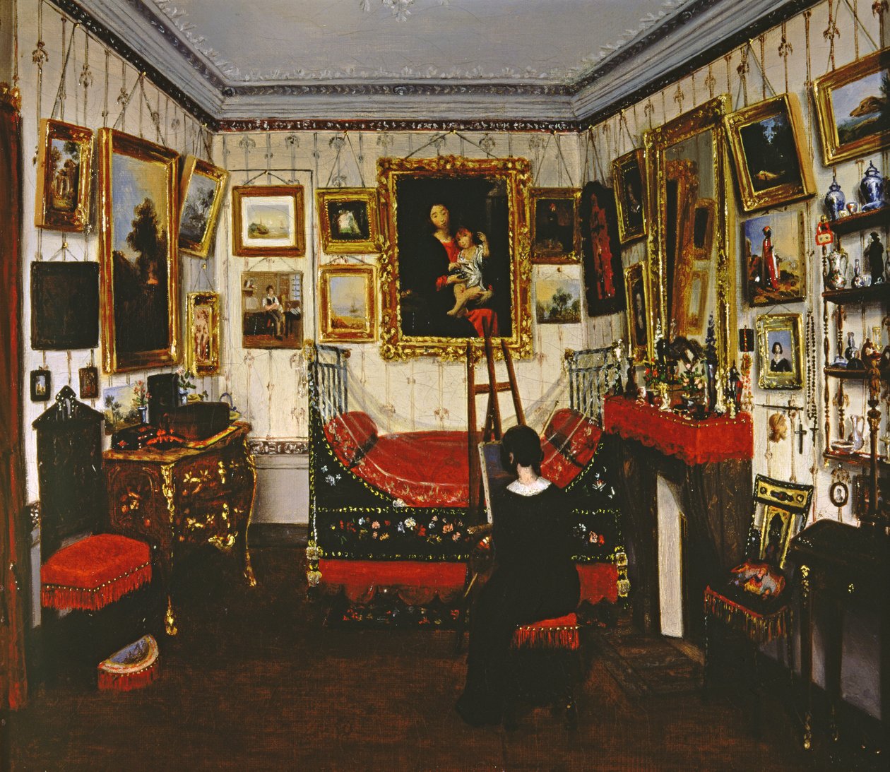 Wnętrze sali z obrazem pani, 1850 autorstwa French School