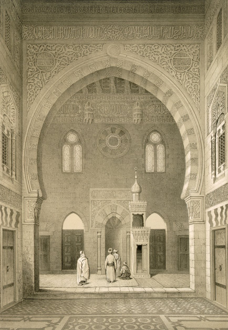 Wnętrze meczetu Qaitbay, Kair autorstwa French School
