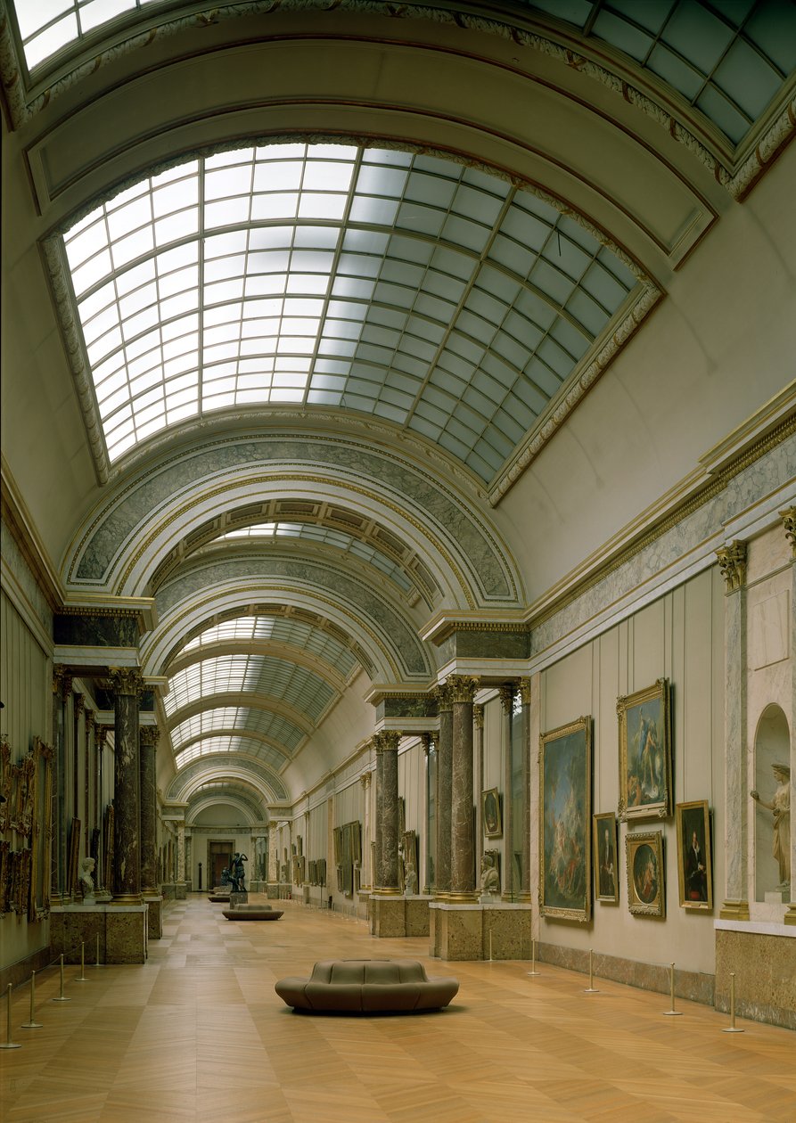 Widok wnętrza Grande Galerie, XVI-XIX w. autorstwa French School