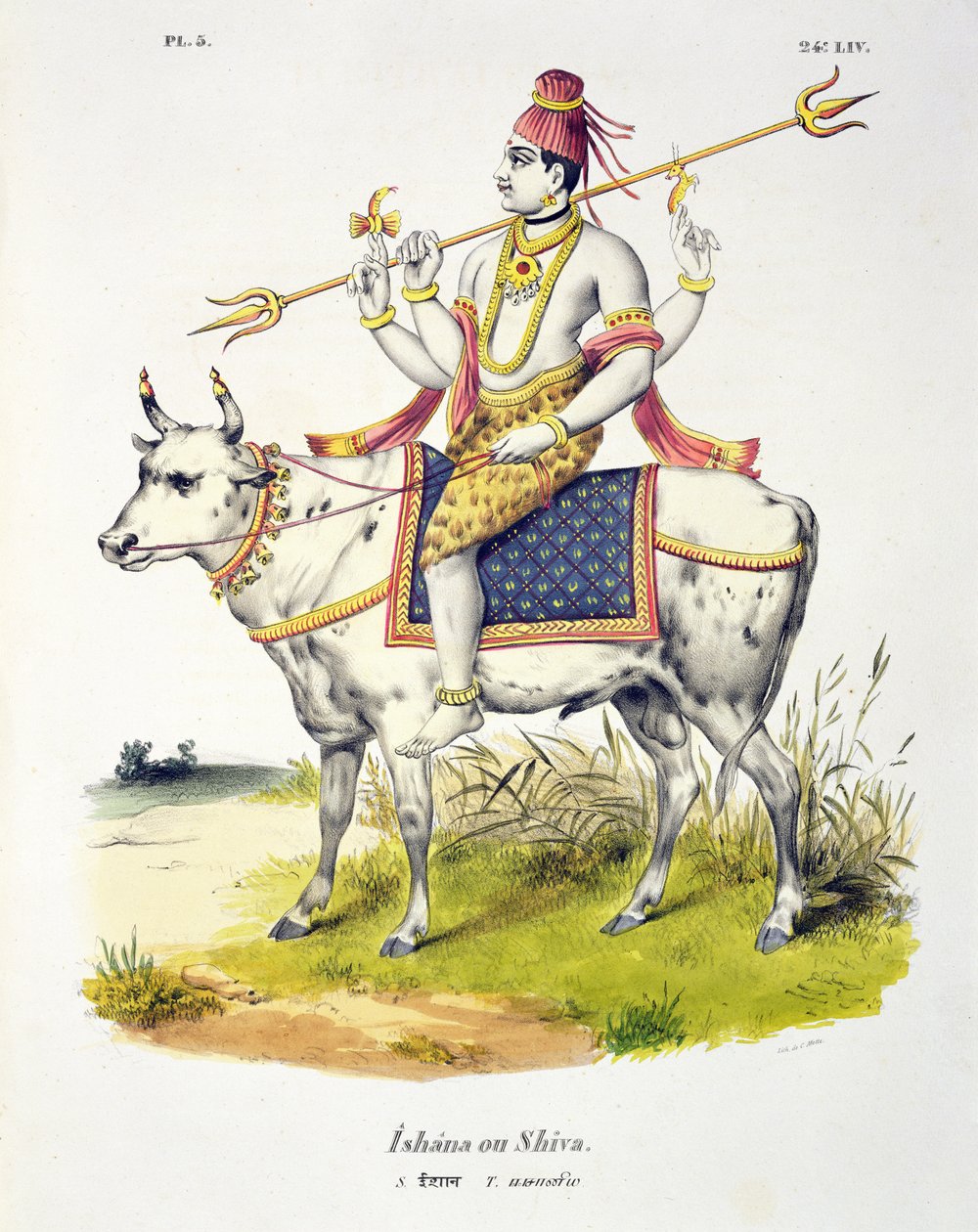 Ishana lub Shiva, grawerowane przez C. de Motte (1785-1836) autorstwa French School