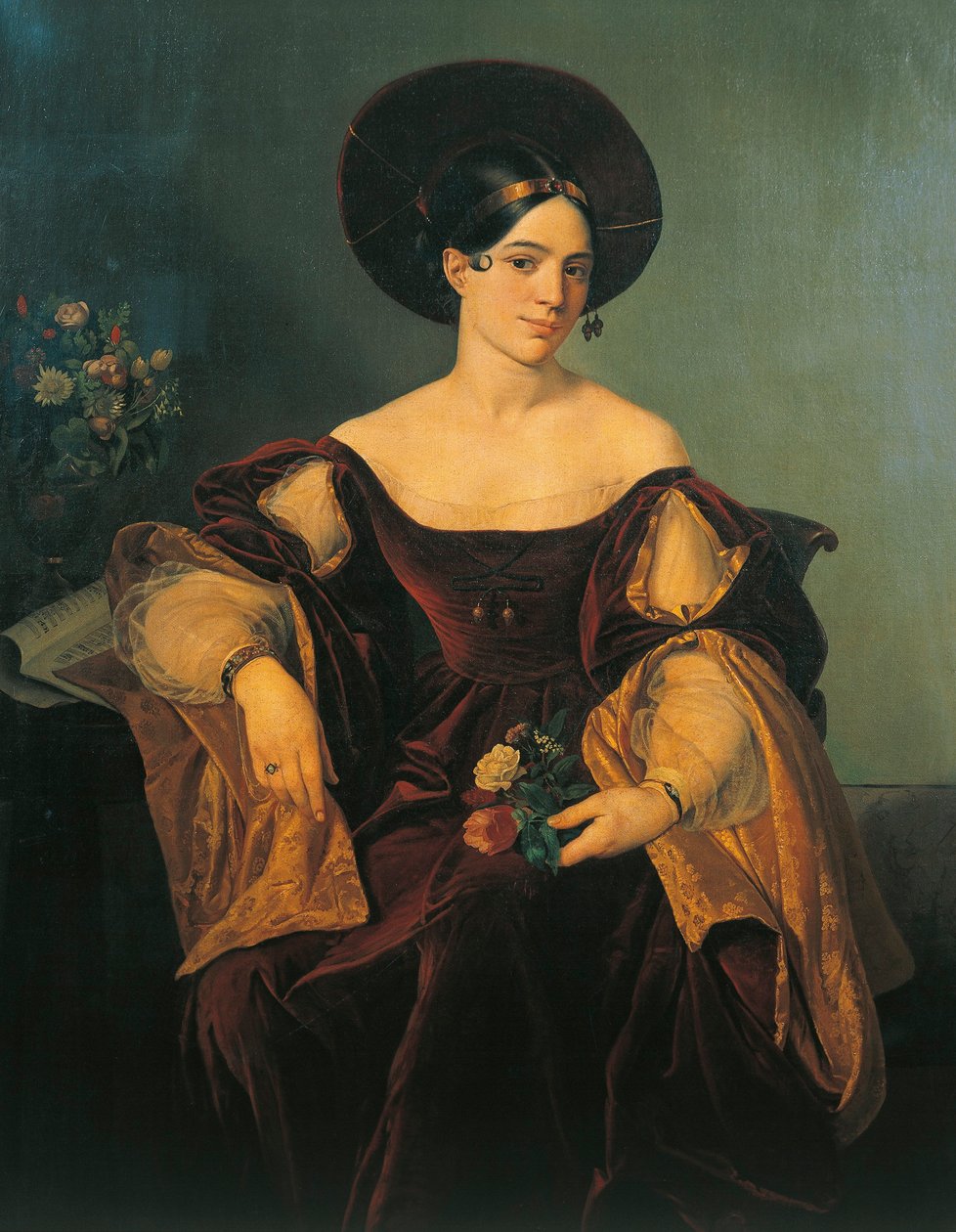 Włochy, Mediolan, Portret francuskiej mezzosopranistki Marii Malibran (Maria Felicia Garcia autorstwa French School