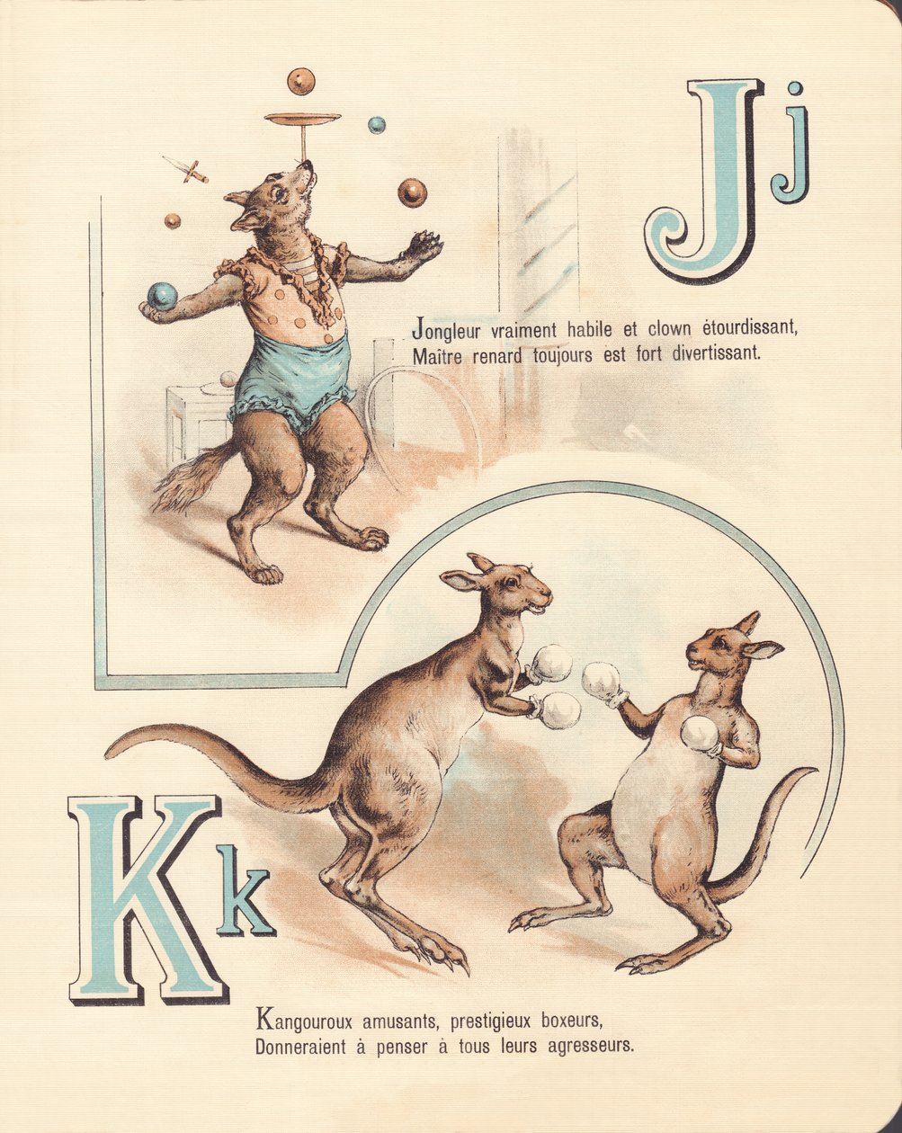 J K: Radosny lis, żongler, kangur, kickboxing autorstwa French School