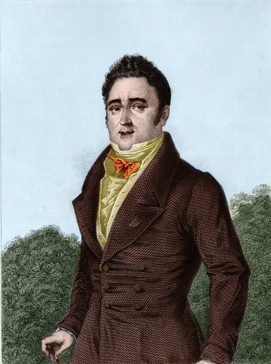 Jacques Lafitte (1767-1844), francuski bankier i polityk - rycina w „Historii życia politycznego i prywatnego Ludwika Filipa” autorstwa French School