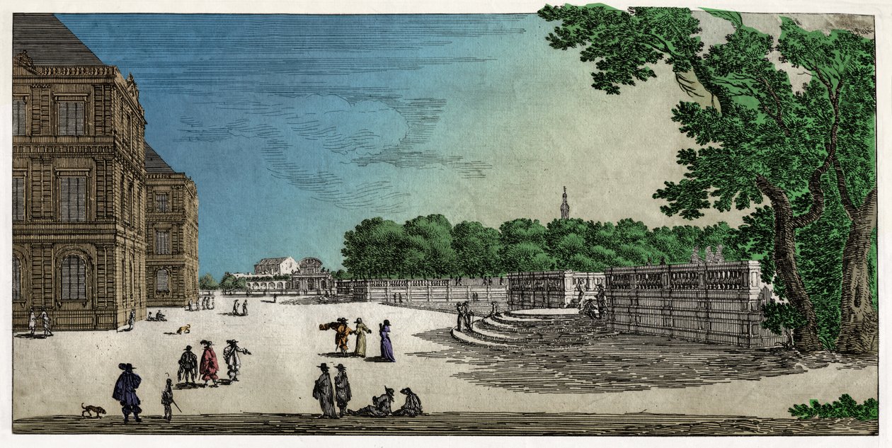 Jardin du Luxembourg, Paryż. (rytownictwo autorstwa French School