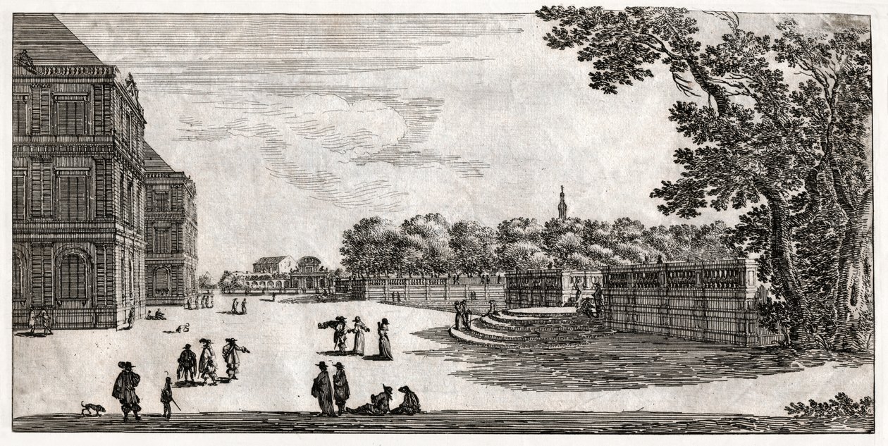 Jardin du Luxembourg, Paryż. (rytownictwo autorstwa French School