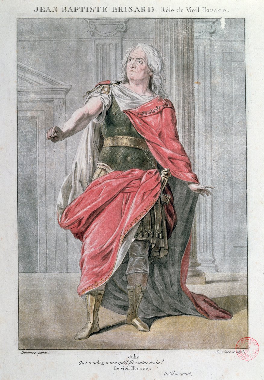 Jean Baptiste Brisard w roli Vieila Horacego w tragedii Horacy Corneille