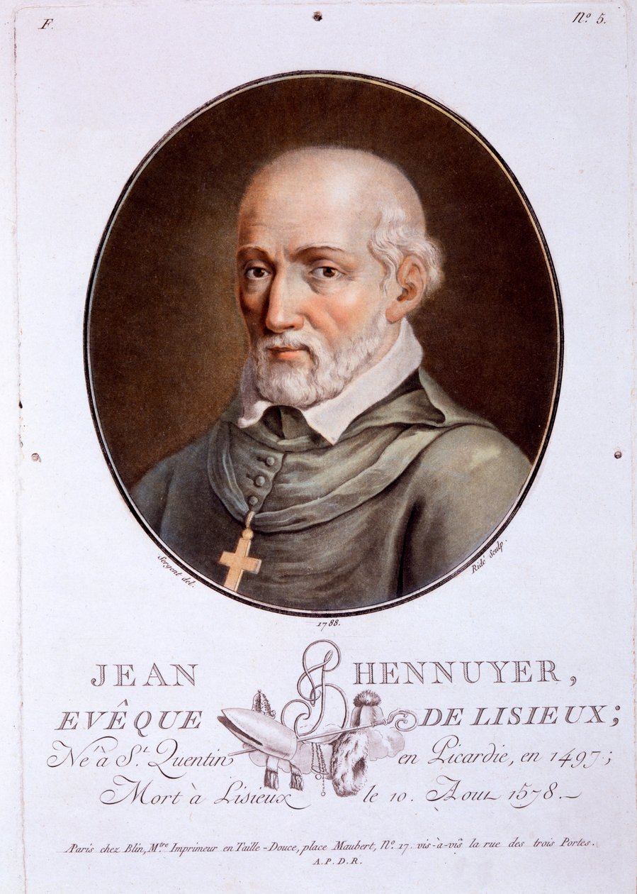 Jean Hainier, biskup Lisieux, z Portretów wielkich ludzi, wybitnych kobiet i pamiętnych poddanych Francji, opublikowanych w latach 1787-92 autorstwa French School