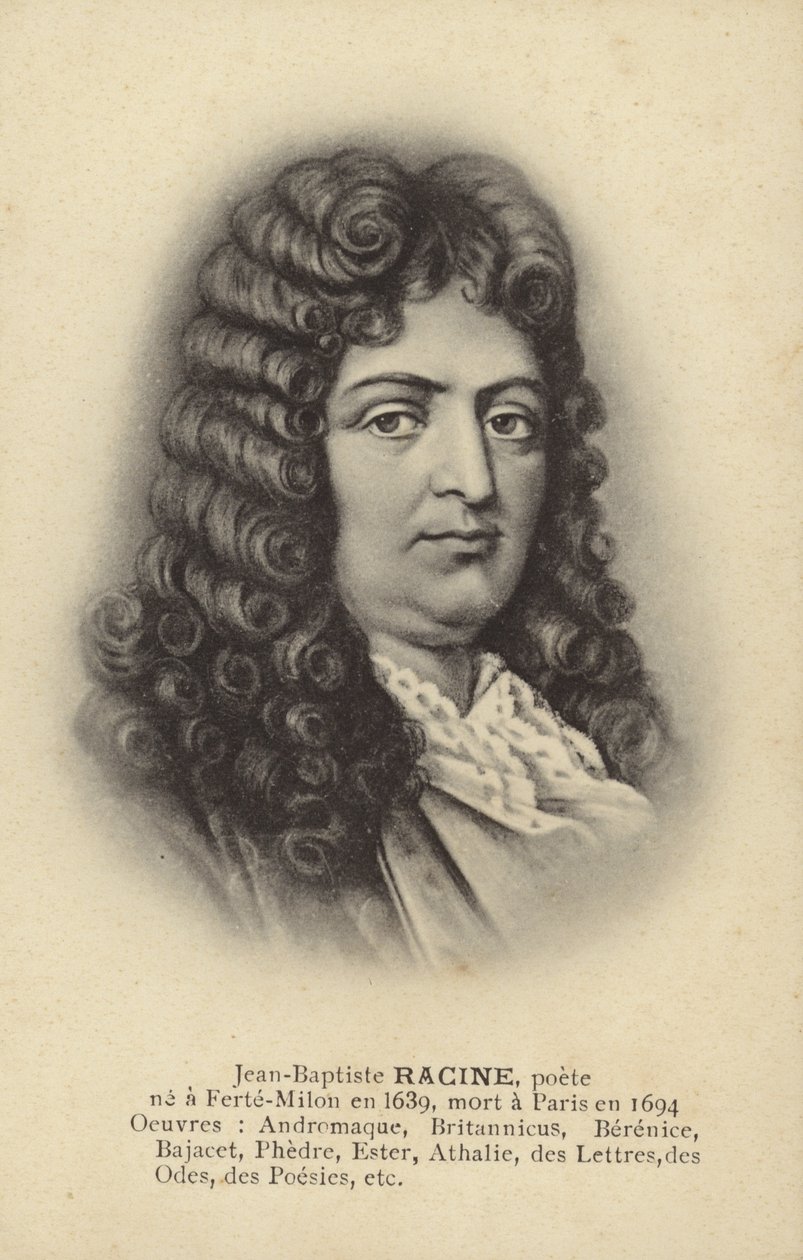 Jean Racine (1639-1699), francuski dramaturg (litografia) autorstwa French School