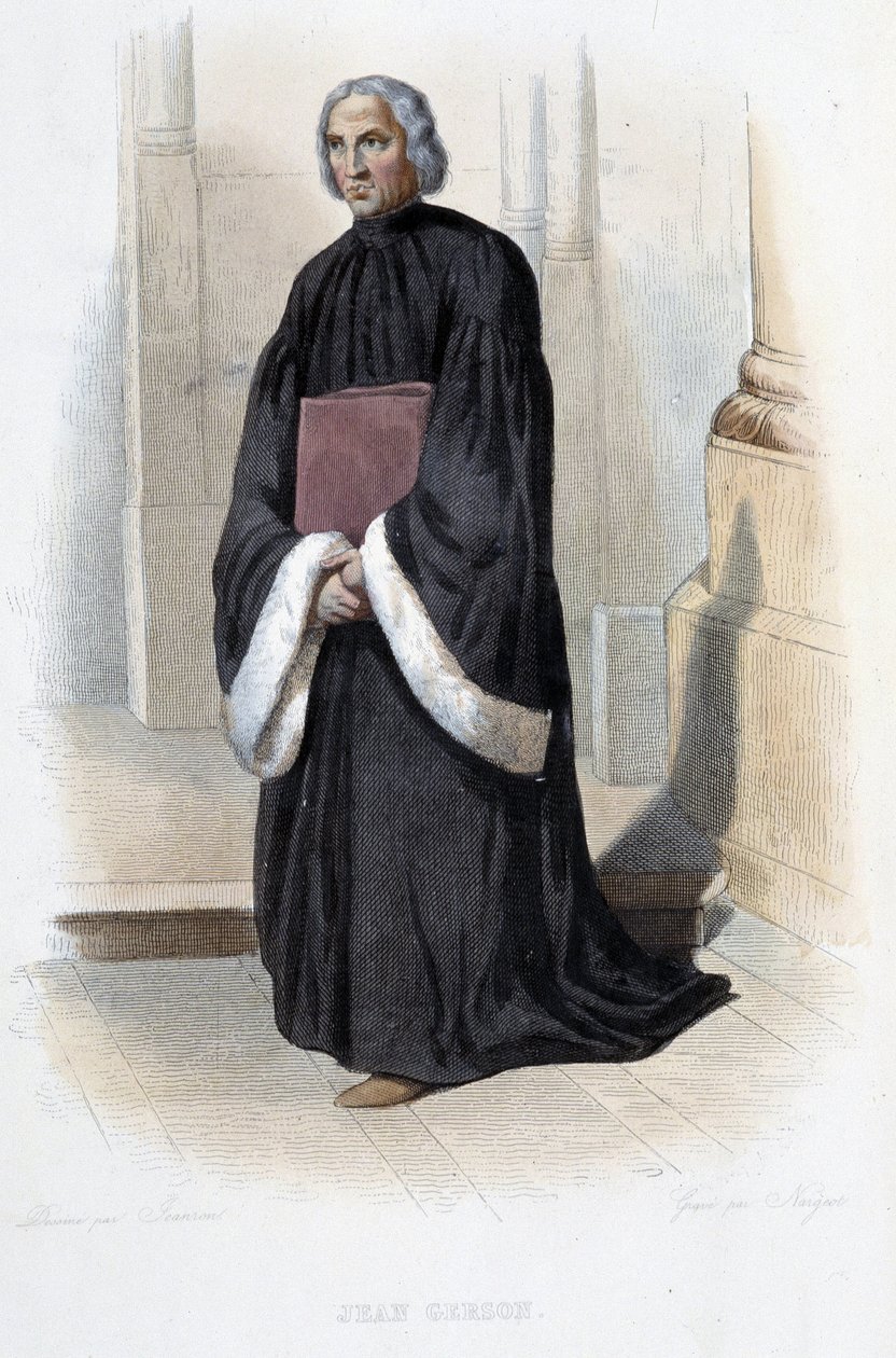 Jean de Gerson, francuski kaznodzieja i teolog (1363-1429) - w „Le Plutarque francais”, autorstwa Mennechet, Paryż autorstwa French School