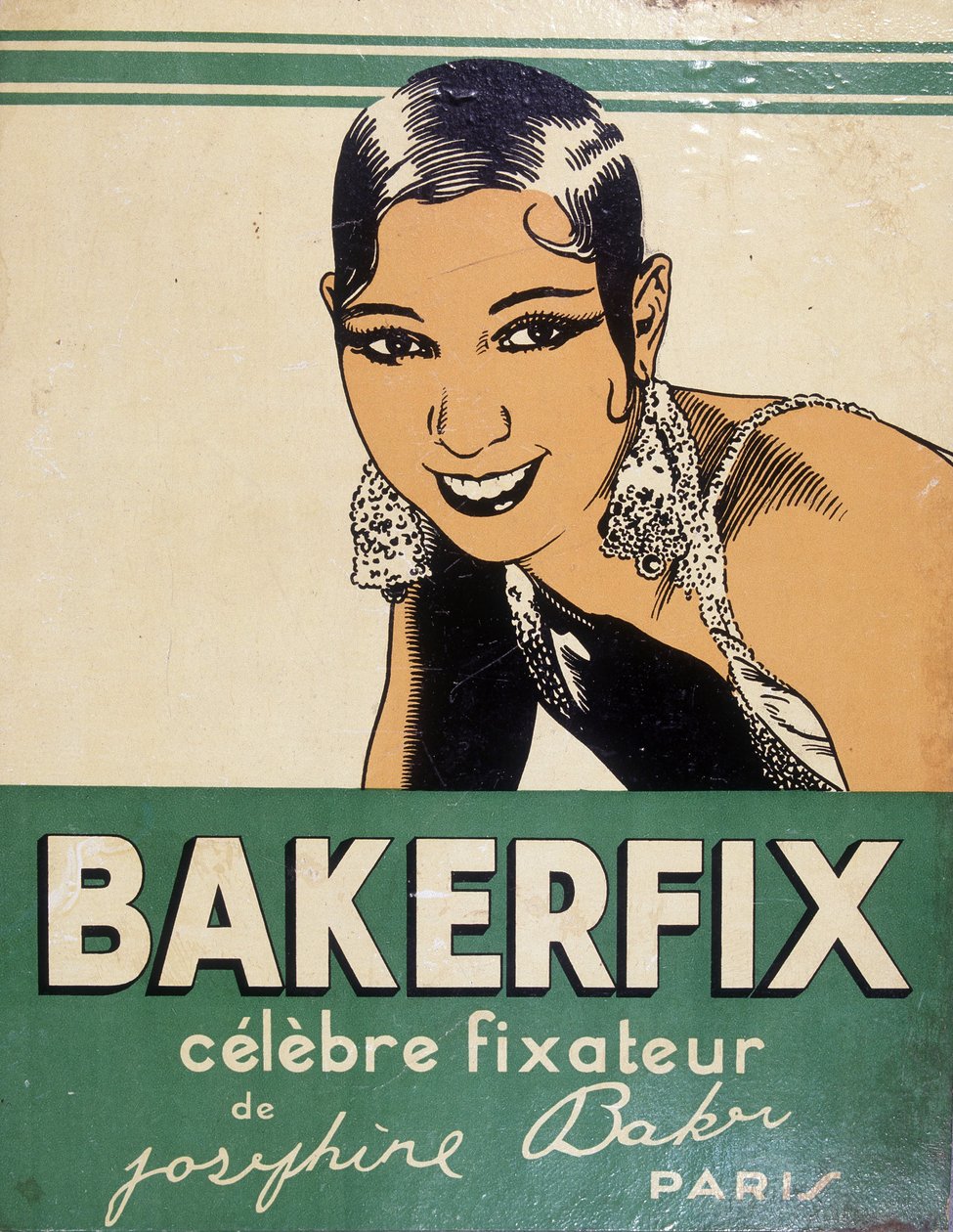 Josephine Baker - reklama Bakerfix: „”Słynny fiksator Josephine Baker”” autorstwa French School