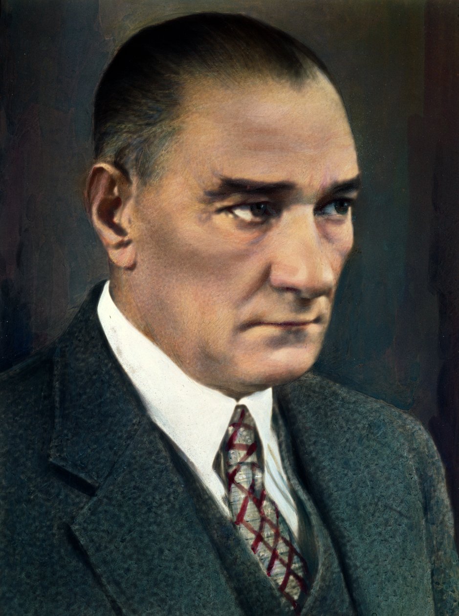 Kemal (Mustapha) Ataturk (1881-1938) ok. 1925-30 (wc na papierze) autorstwa French School