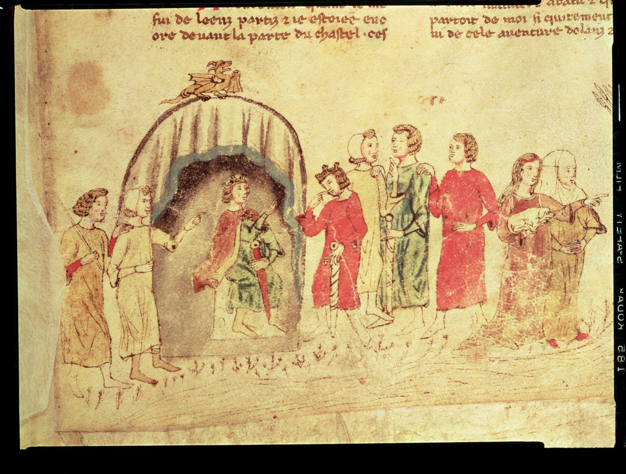 Król Artur i jego dwór, z Roman de Meliadus autorstwa French School
