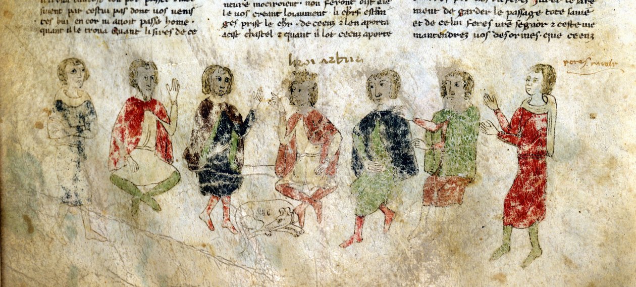 Król Artur i Rycerze. XIII-wieczny rękopis francuski. Biblia Marciana, Wenecja. autorstwa French School