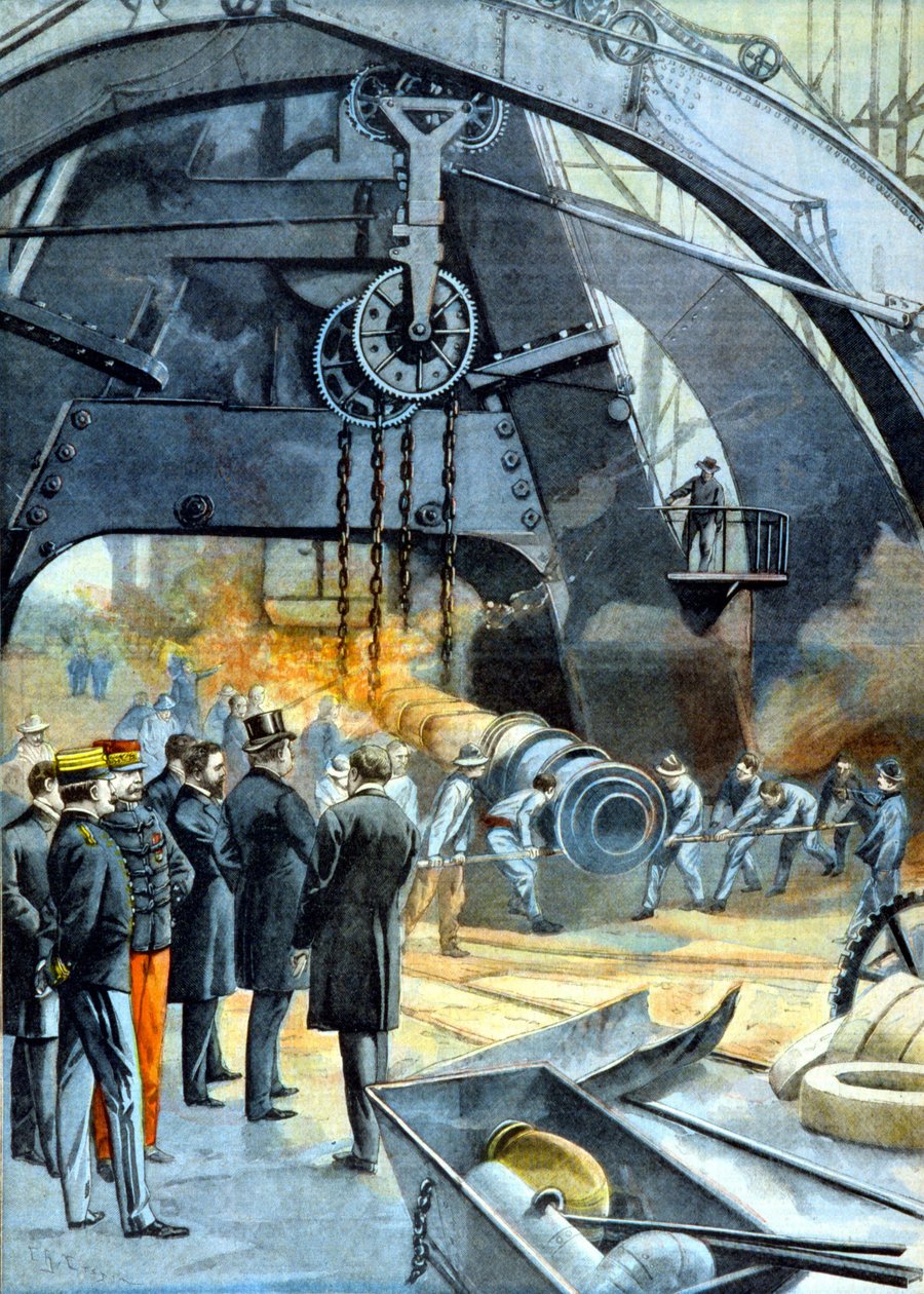 Król Karol I (Karol I Portugalii) w Ateliers du Creusot w „”Le Peute Parisien”” od 26.02.1899 autorstwa French School